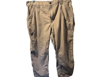 Pantalones de trabajo Carhartt B151 color tostado Y2K para hombre, 38 x 30, duraderos, con bolsillo utilitario