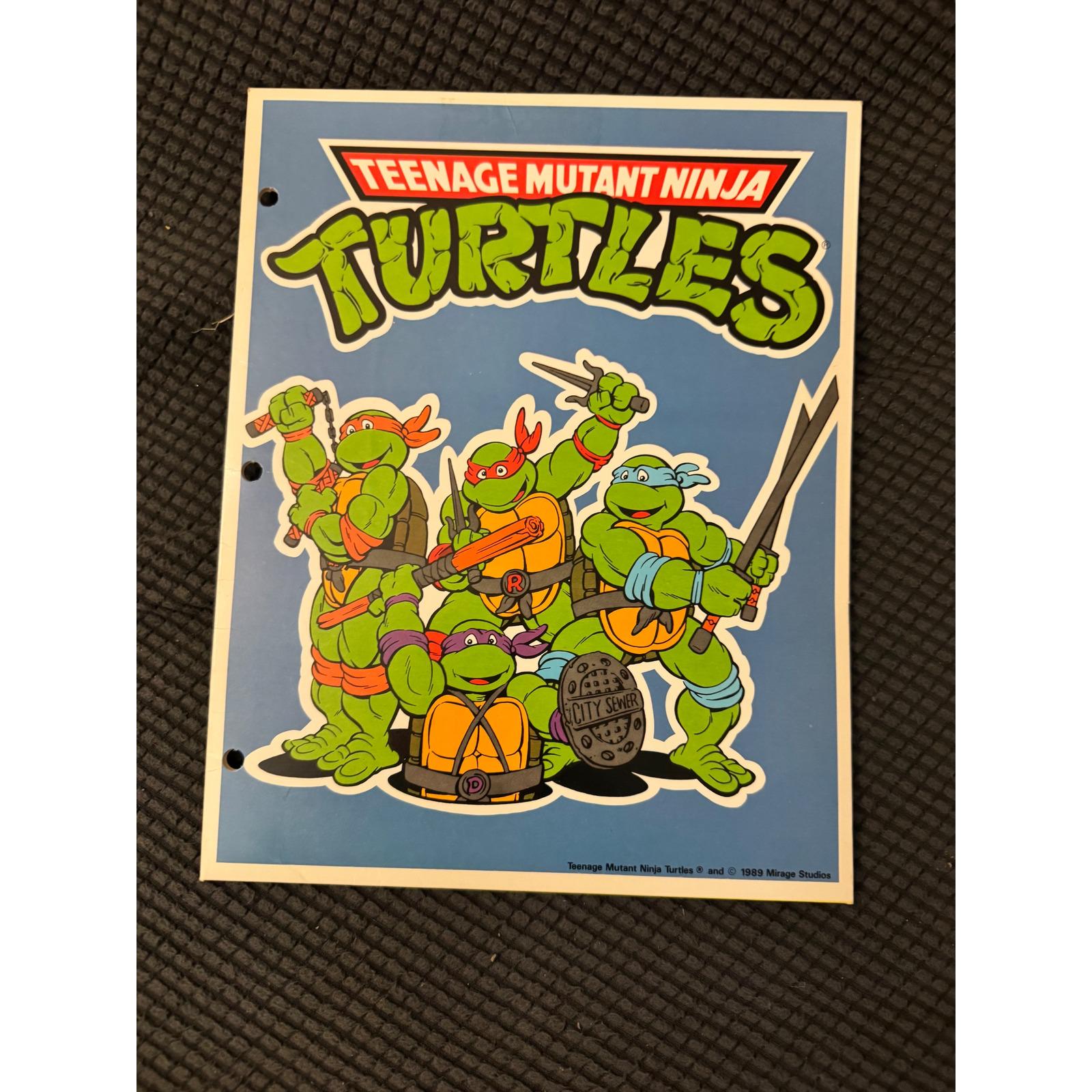 Vintage 1989 Teenage Mutant Ninja Turtles 3 Ring Binder Folder