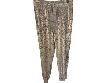 Victoria's Secret Crushed Velvet Jogger Lounge Pants XS Silver Gray