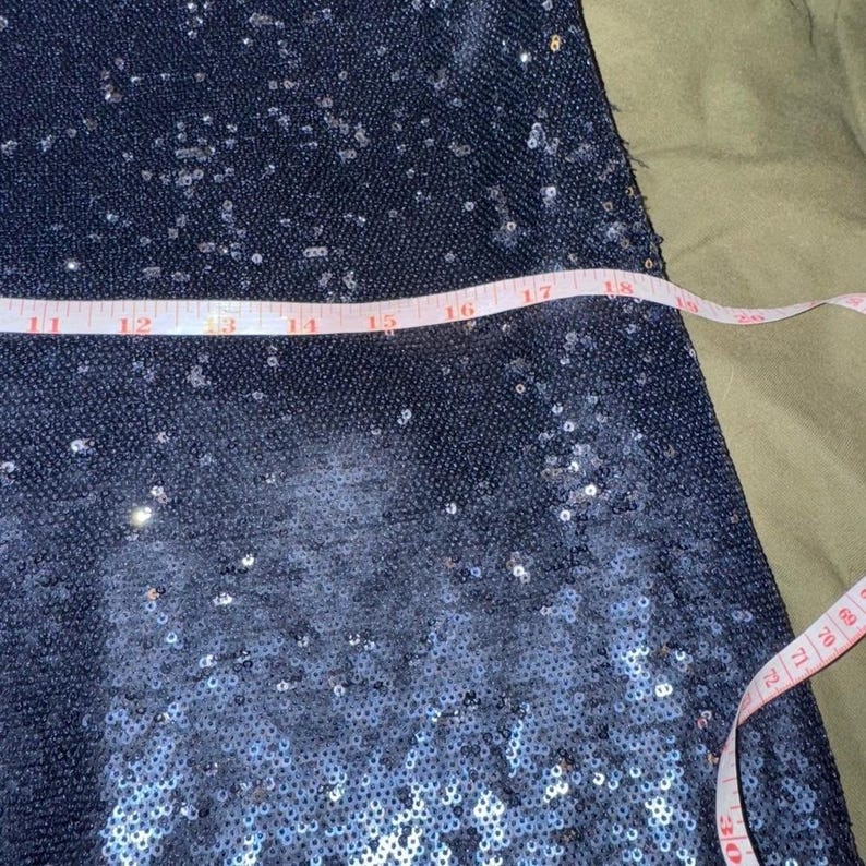 Moulinette Soeurs Anthropologie Navy Blue Sequin Shift Dress Small Party image 8