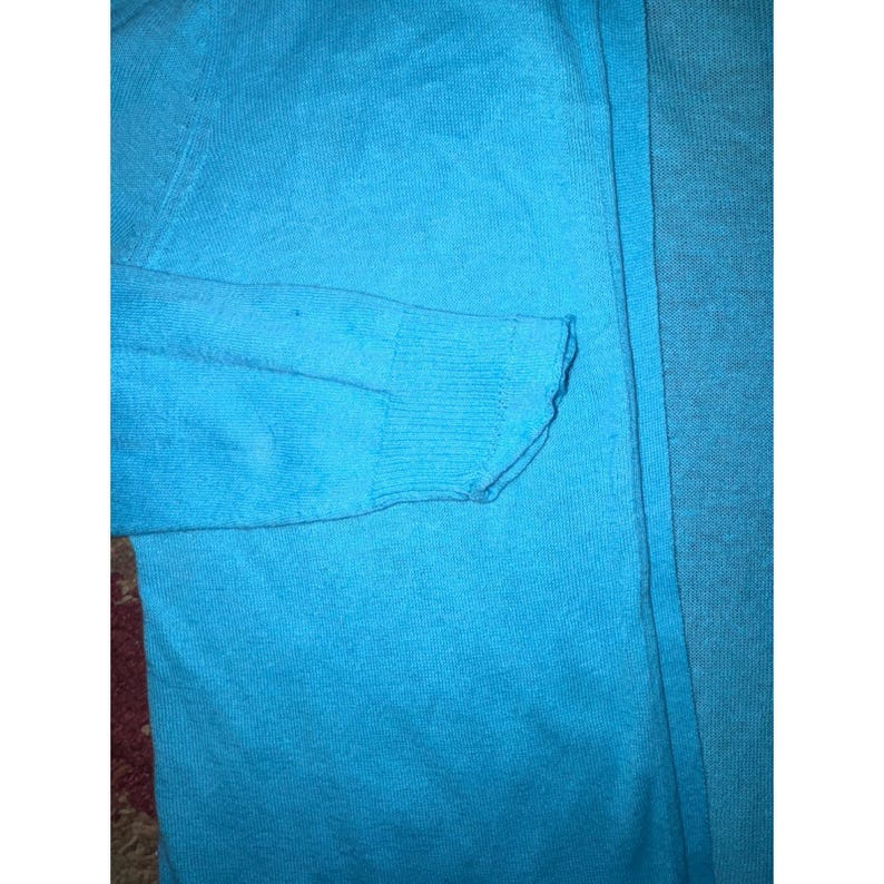 Pendleton Blue Linen Cotton Open Front Cardigan Sweater Womens Medium image 5