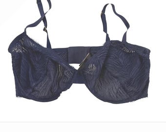Victoria's Secret |Blauer Push Up BH mit Spitze und Bügel in Gr. 34DDD