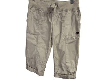 Tommy Hilfiger / Pantalones capri ajustables para mujer / Talla pequeña / Cintura elástica
