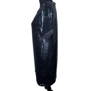 Moulinette Soeurs Anthropologie Navy Blue Sequin Shift Dress Small Party image 3