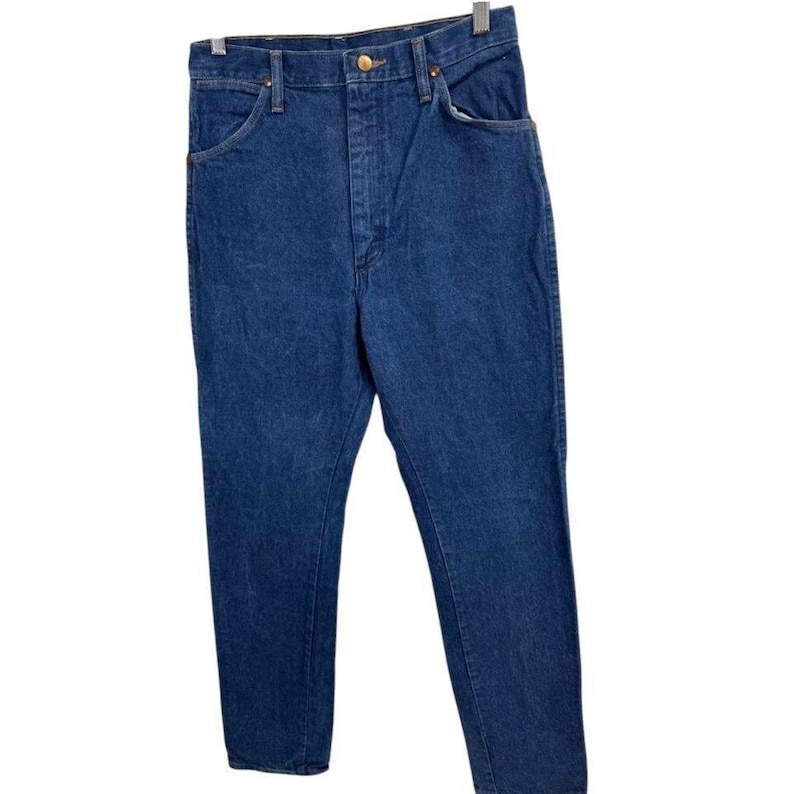 Wrangler | vintage size 11 dark denim women's jeans | 34 inch inseam image 2
