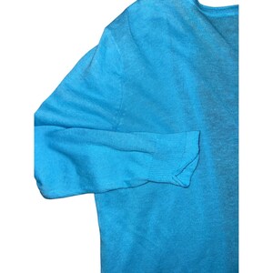 Pendleton Blue Linen Cotton Open Front Cardigan Sweater Womens Medium image 9