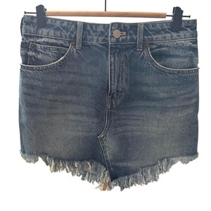Free People blauwe denim minirok maat 26 afbeelding 3
