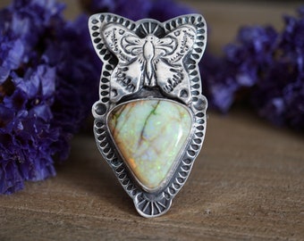 Monarch Opal Ring, Gifts For Her, Womens Jewelry, Handmade Ring, One Of A Kind, Silver Ring, Butterfly Ring, Opal Jewelry,