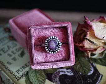 Rosecut Sapphire Ring, Silver Sapphire Ring, Handmade Jewelry, Sterling Silver Ring, Gifts For Her, Sapphire Ring