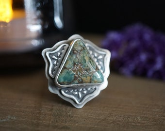 7 Dwarfs Turquoise Ring, Boho Jewelry, One Of A Kind, Handmade Jewelry, Silver Ring, Turquoise Ring, Stamped Jewelry