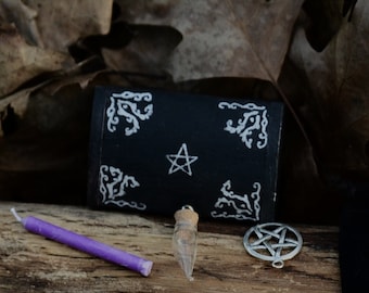 Witch box mini magic box travel altar spell box black box handpainted - by Vocisconnesse