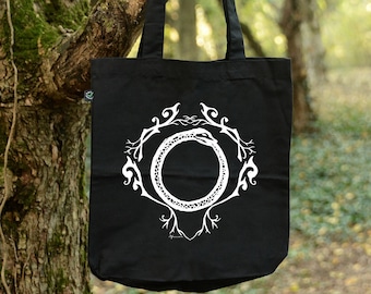 Ouroboros bag Snake in organic cotton fairtrade - organic clothing