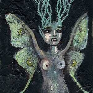 Luna Moth Lepidoptera - original painting - on paper A4 21x29,7 cm