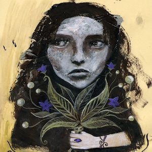 Circe con Mandragora - Circe with mandrake - original painting - on paper A4 21x29,7 cm