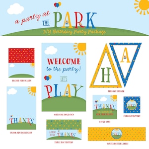 Park Birthday Party Printables | DIGITAL DIY Park Birthday Party Package | Boy or Girl