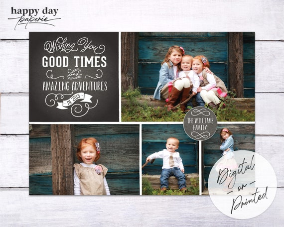 Amazing Adventures - DIGITAL or printed Custom New Year's Holiday Photo Card Il_570xn