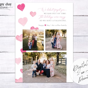 Didn't Forget Christmas Valentine Photo Card | Better Late than Never | Crazy Holidays | Custom Digital or Printed
