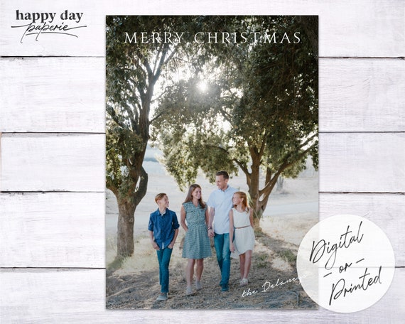 Simple Sophistication Christmas Photo Card | Custom Holiday Card | DIGITAL or Printed Il_570xn