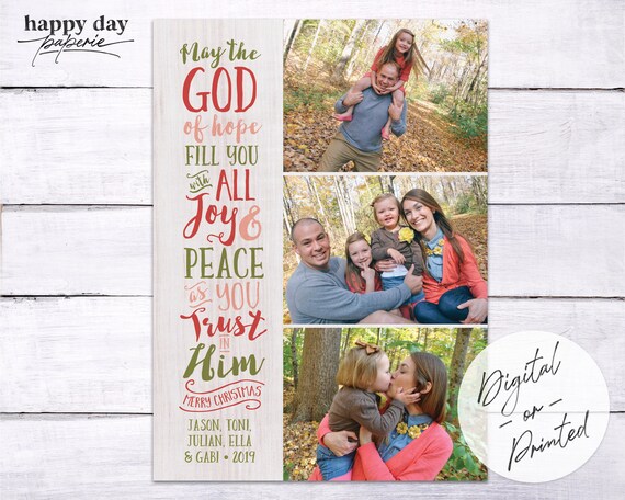 God of Hope Religious Christmas Photo Card | Custom Christmas Card | DIGITAL or Printed Il_570xn