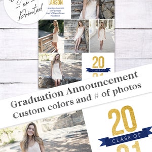 Crisp Collage Custom DIGITAL Photo Graduation Announcement Open House Invitation image 5
