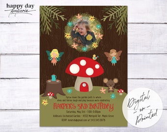 Enchanted Forest Birthday Invite - Custom DIGITAL or printed Birthday Party Invitation