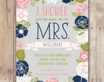 Soon to be Mrs. - Custom Digital Wedding Shower Invitation Bridal Shower