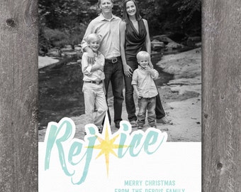 Rejoice - DIGITAL Custom Christmas Holiday Photo Card