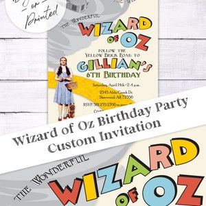 Wizard of Oz Custom DIGITAL or printed Birthday Party Invitation Invite for any age BOY or GIRL image 8