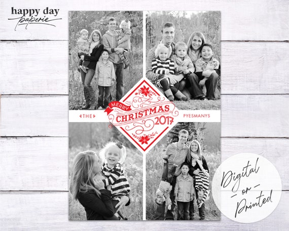 Christmas Logo - DIGITAL or printed Custom Christmas Holiday Photo Card Il_570xn