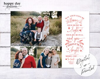 Bright Christmas Photo Card | Custom Christmas Card | DIGITAL or Printed