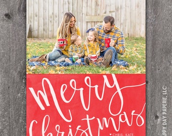 Bold Script Christmas Photo Card | Holiday Photo Card | Custom Christmas Photo Card | DIGITAL or Printed