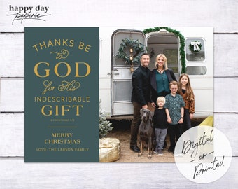 Thanks be to God Religious Christmas Photo Card | Custom Christmas Card | DIGITAL or Printed