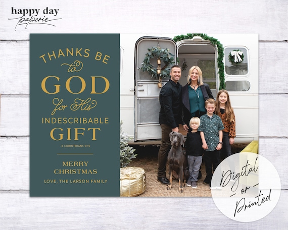 Thanks be to God Religious Christmas Photo Card | Custom Christmas Card | DIGITAL or Printed Il_570xn