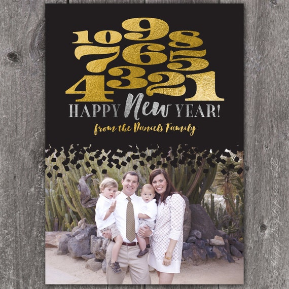 New Year Countdown - DIGITAL Custom New Year's Holiday Photo Card Il_570xn