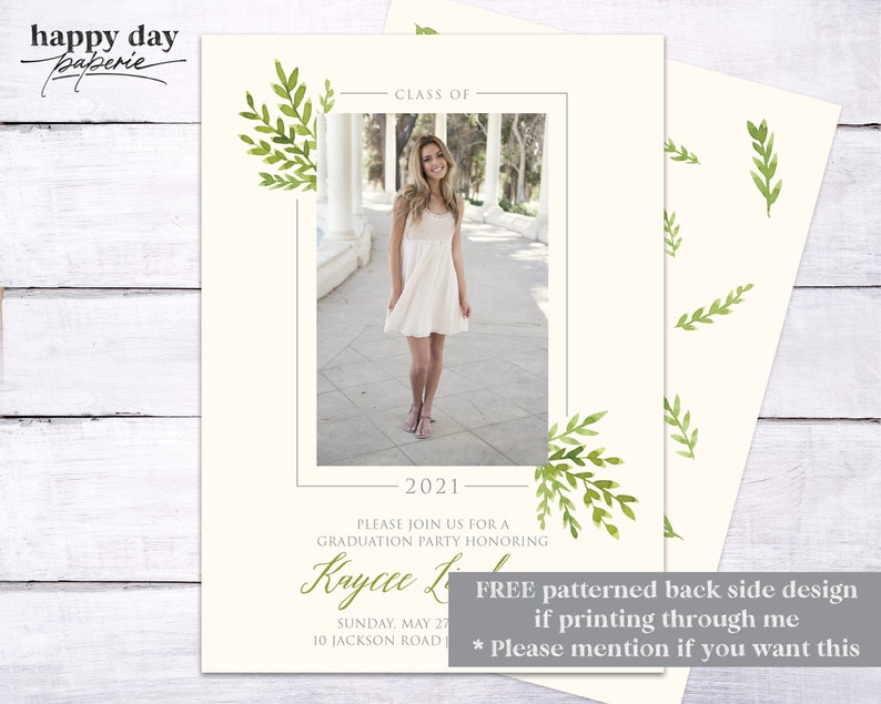 Crisp Collage Custom DIGITAL Photo Graduation Announcement Open House Invitation image 3