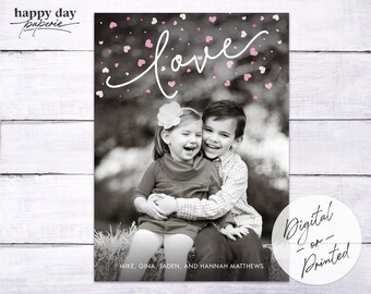 Heart Sprinkle - Custom Digital or Printed Photo Valentine Greeting Card