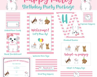 Printable Puppy Birthday Party DIY Package Puppy Party | Etsy