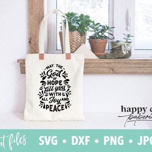 God of Hope svg, Romans 15:13, Christian SVG, Religious svg, Bible verse svg, Joy and Peace svg, Cricut and Silhouette image 1