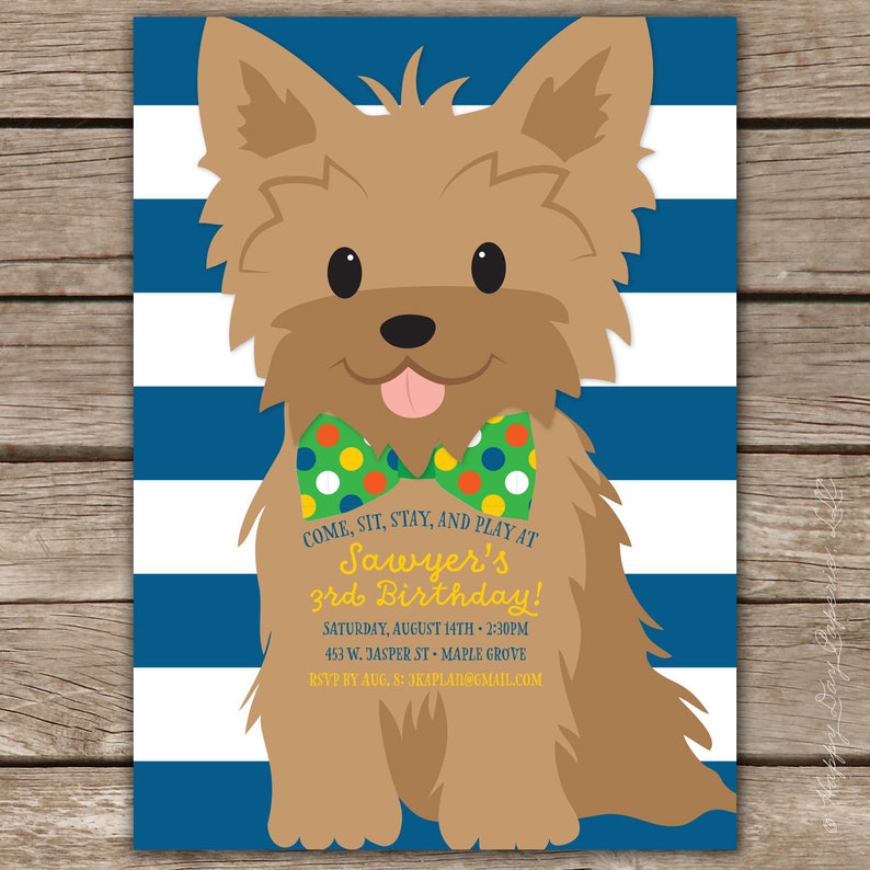 Boy Puppy Birthday Party Invitation Dog Birthday Invite Etsy