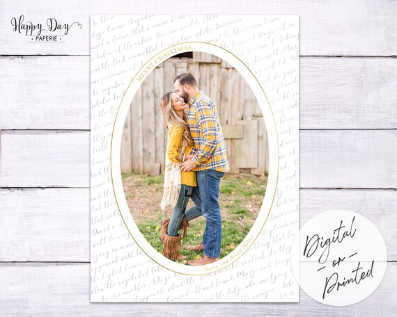 Luke 2 Script - Digital or Printed Custom Christmas Holiday Photo Card Il_570xn