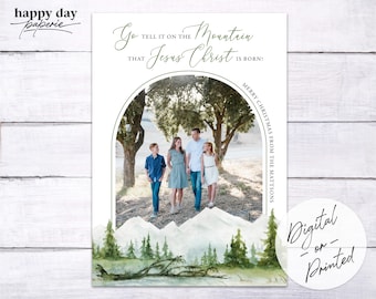 Go Tell it on the Mountain Religious Christmas Photo Card | Custom Christmas Card | DIGITAL or Printed