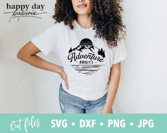 Abenteuer erwartet Svg, Dxf, Png, Reise Abenteuer SVG für Cricut und Silhouette