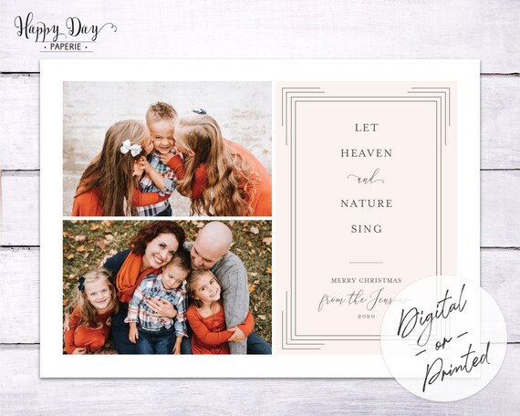 Heaven and Nature Christmas Photo Card | Religious Custom Holiday Card | DIGITAL or Printed Il_570xn