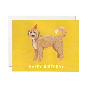 Golden Doodle Dog Birthday Card