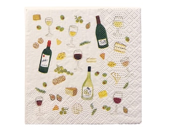 Greener Tables Wine & Cheese Cocktail Napkins (Set of 20)