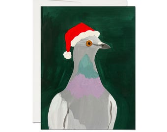 Holiday Christmas Card Streetwise Santa Pigeon