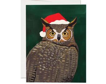 Holiday Christmas Card Owl I Want For Christmas