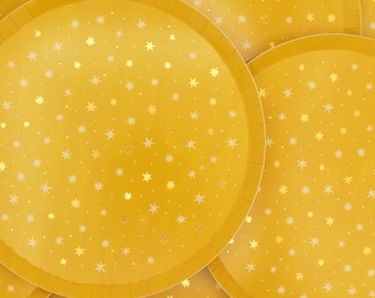 Greener Tables Twinkle Twinkle Stars Dinner Plate (Set of 10): Non-Toxic, PFAS Free, and Plastic-Free for a Healthier You, Extra Sturdy