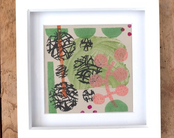 Mini Modern, Abstract, Contemporary Framed Fabric Print