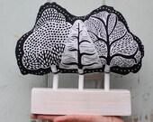 Fabric Tree Black and White Sculpture/Ornament